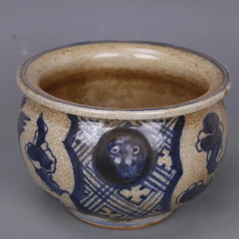 Chinese Ming Jiajing Blue and White Porcelain Censer Phoenix Incense Burner 4.25