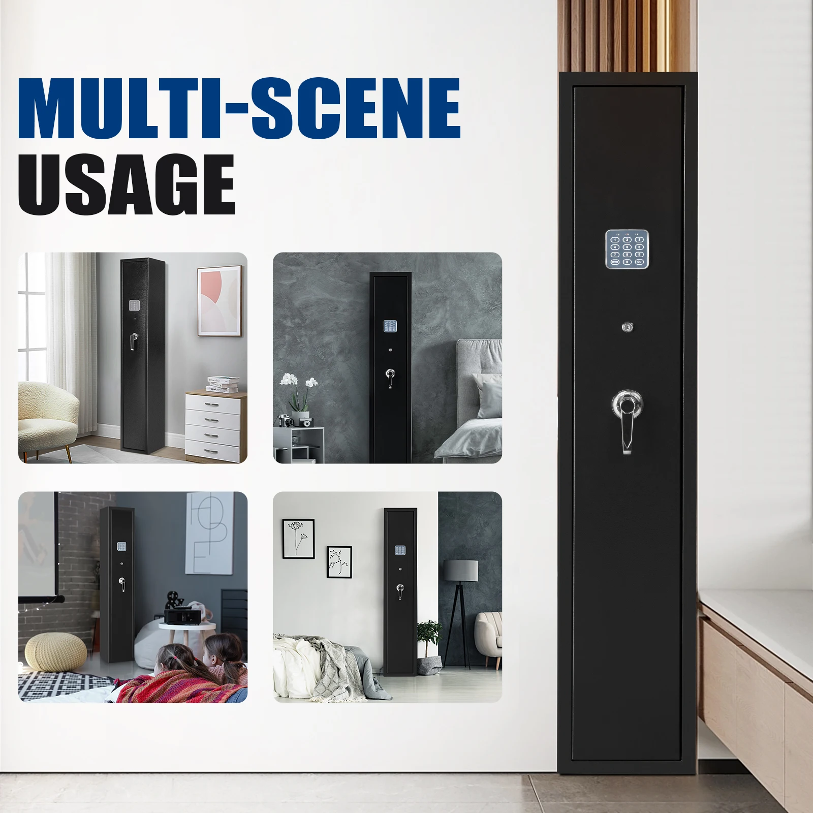 BlackSmith Rifle Gun Safe for Home Rifle Pistols Quick Access Long Gun Safe for Rifles Shotguns 3 Rifle Gun Safe Gun Cabinet