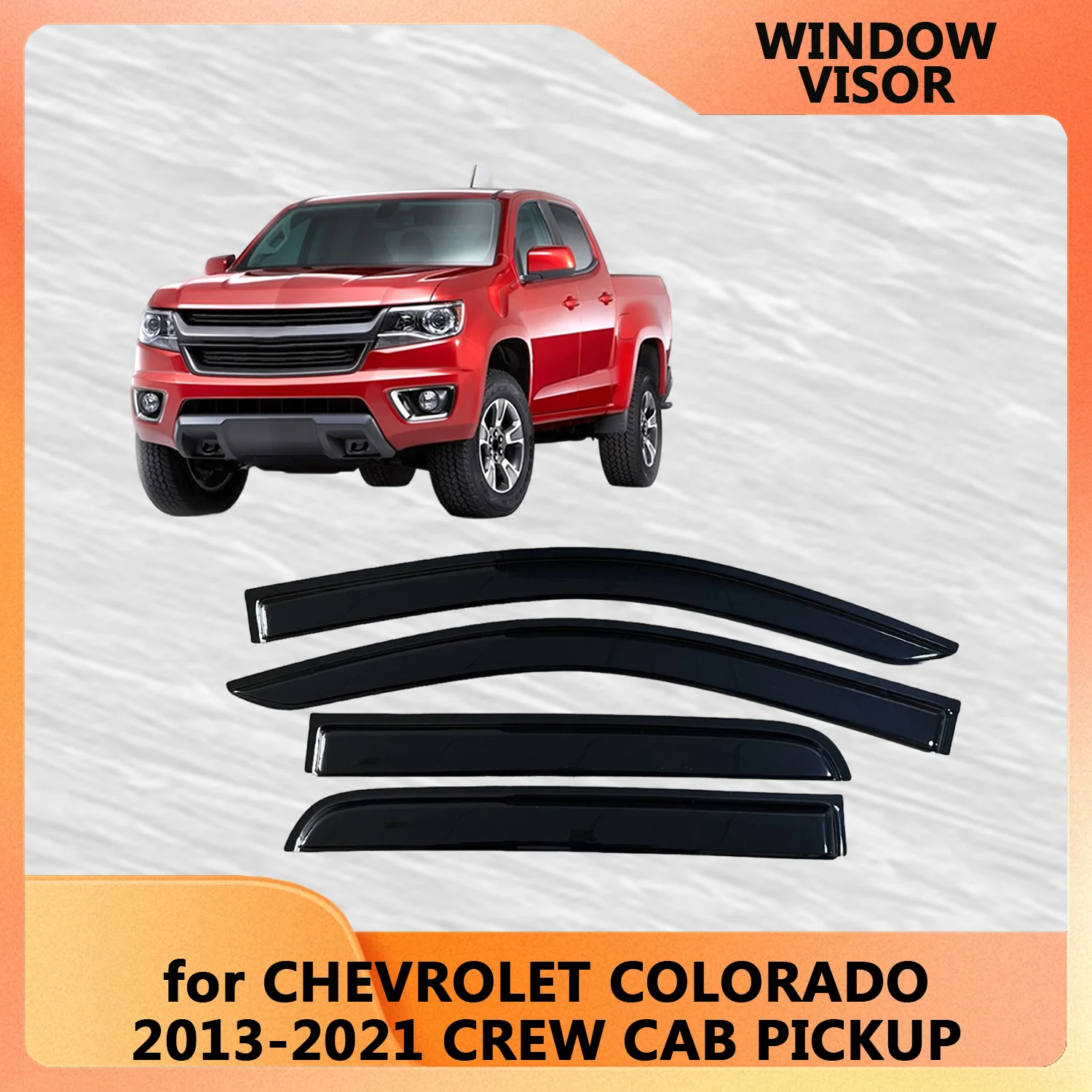 

Дефлекторы окон (ветровики) для CHEVROLET COLORADO 2013-2018, 2019, 2020, 2021 CREW CAB PICKUP, защита от дождя и ветра, накладки на двери, вентиляционные шторки