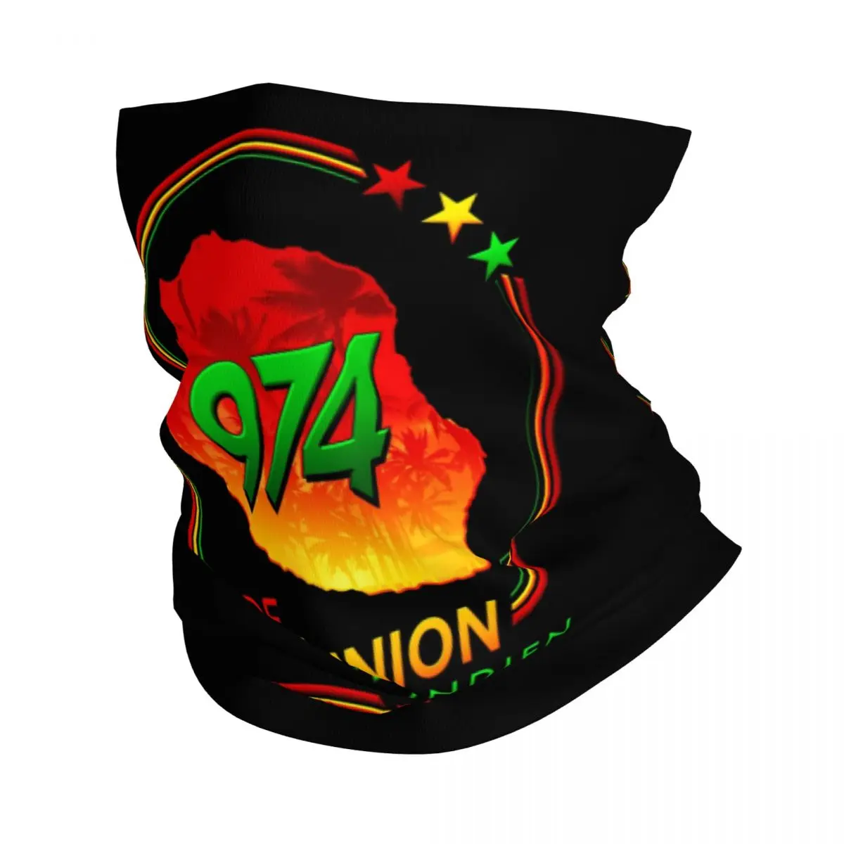 974 Reunion Island Neck Gaiter Women Men Windproof Winter Ile De La Reunion Bandana Scarf for Ski