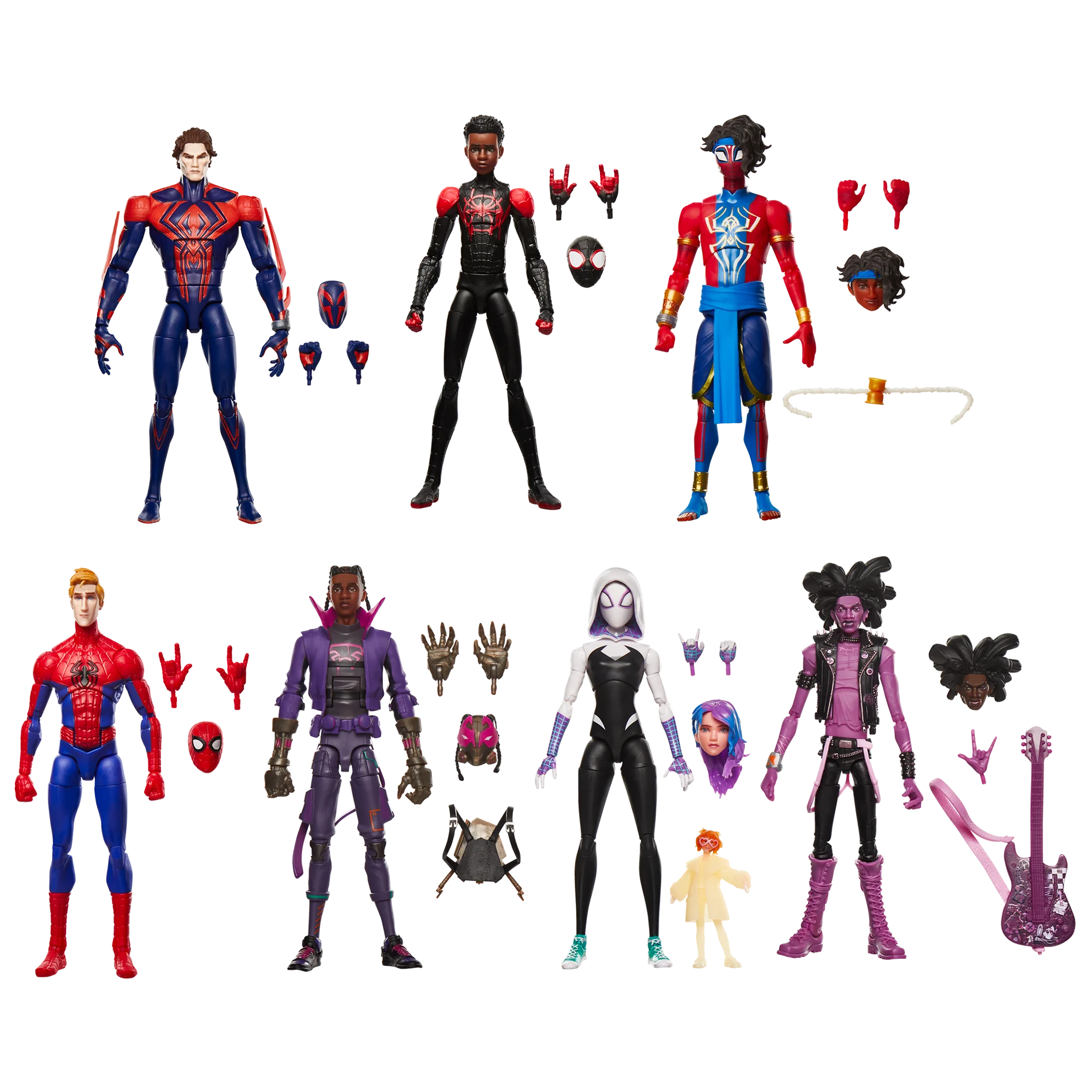 Marvel Legends Across the Spider-Verse Miles G. Morales Peter Parker 2099 Gwen Punk Spider Man Pavitr Prabhakar 6" Action Figure