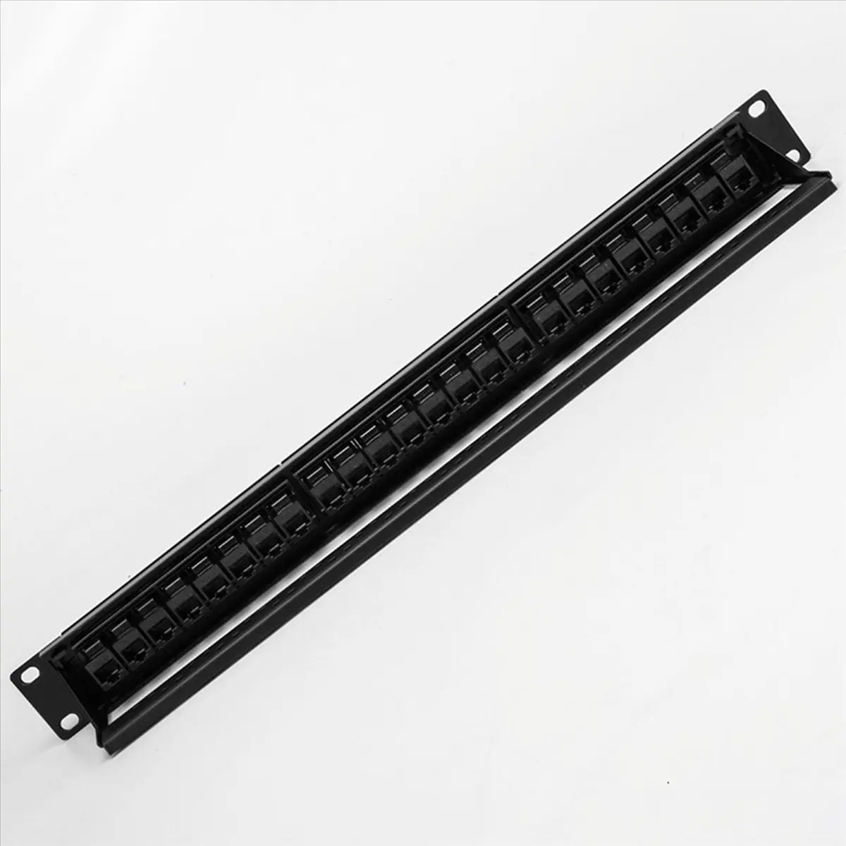 19Inch 1U Cabinet Rack Pass-Through 24 Port CAT6 Patch Panel RJ45 contact port(RJ45 contact port) Modular Frame [No.3 Elnic]