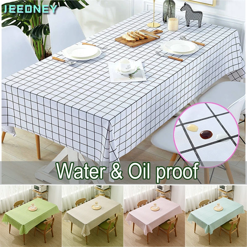 

PEVA Waterproof Tablecloth Translucent Thin Table Cloth Rectangular Plastic Dining Desk Cover for Outdoor Picnic Disposable