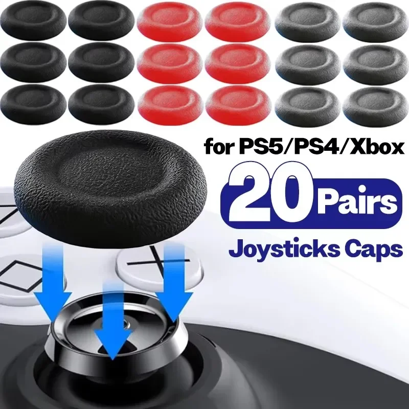 1-20Pair Joystick Replacement Grip Caps Anti-Slip Thumbstick Analog Stick Caps for PS5/PS4/Xbox 360 Series/8BitDo Controller