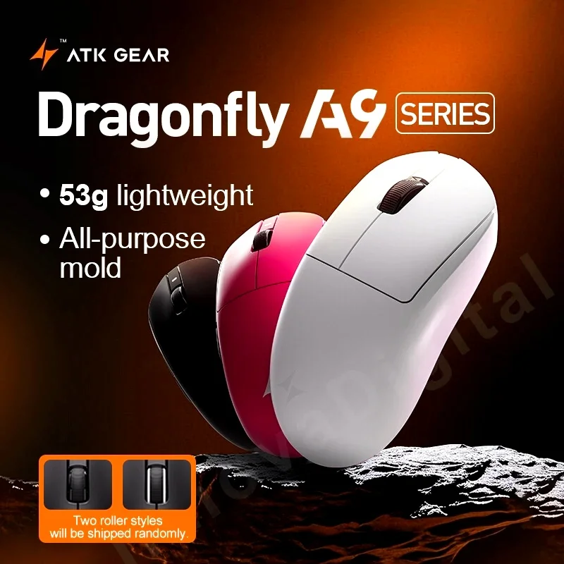 ATK Dragonfly A9 Ultra Wireless Gaming Mouse PAW3950 Ultra Lightweight Tri-mode Ergonomic E-sports Gamer FPS Mice A9 SE Plus