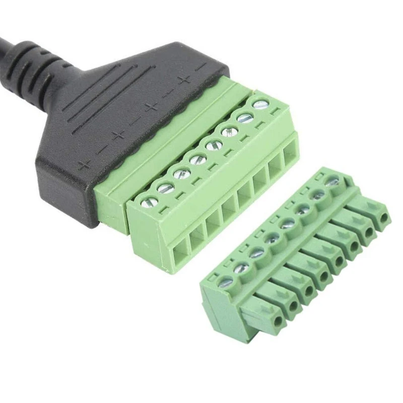 RJ45 to Screw Terminals Block 8P Connectors Ethernet RJ45 Male Crystal Head to 8Pin Screw Terminals Networking Adapter