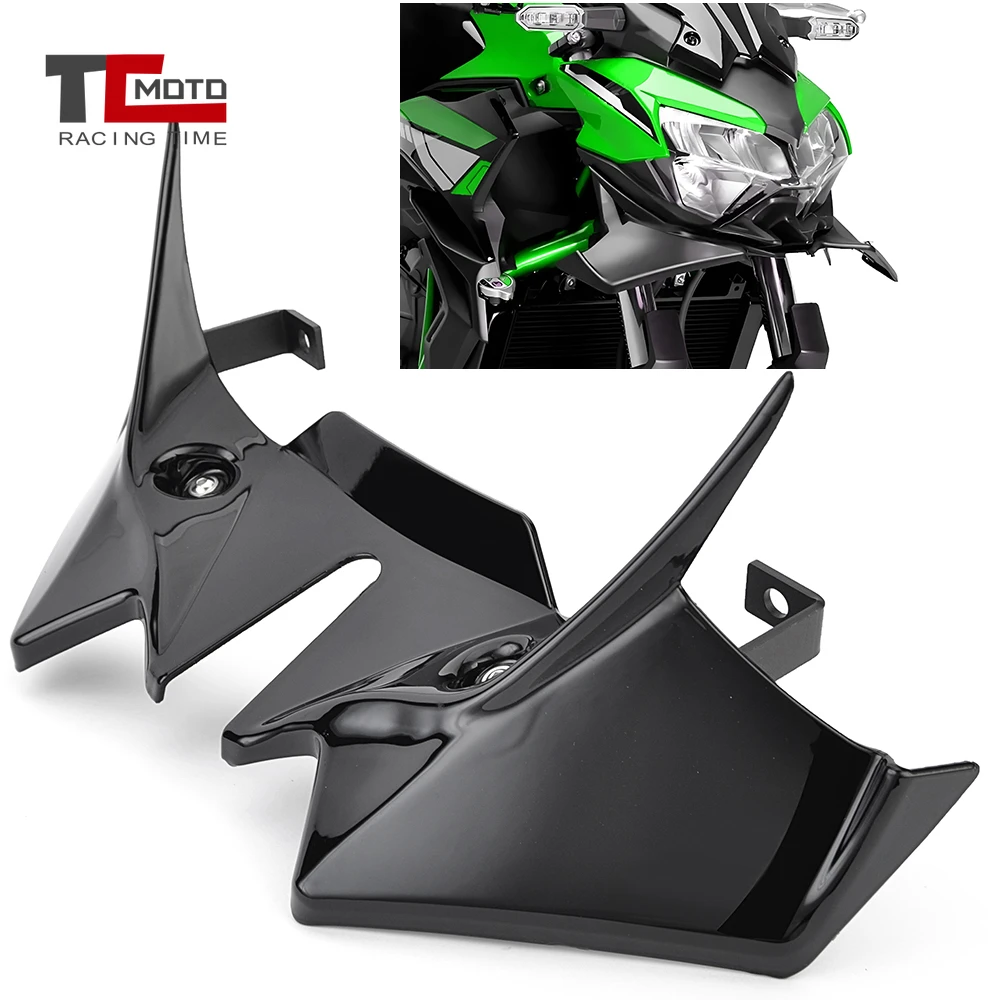 Winglet de carenagem frontal para motocicleta z650, para kawasaki z650 z 650 2021-25, barbatana aerodinâmica frontal, para-brisa, carenagem, asa, capa