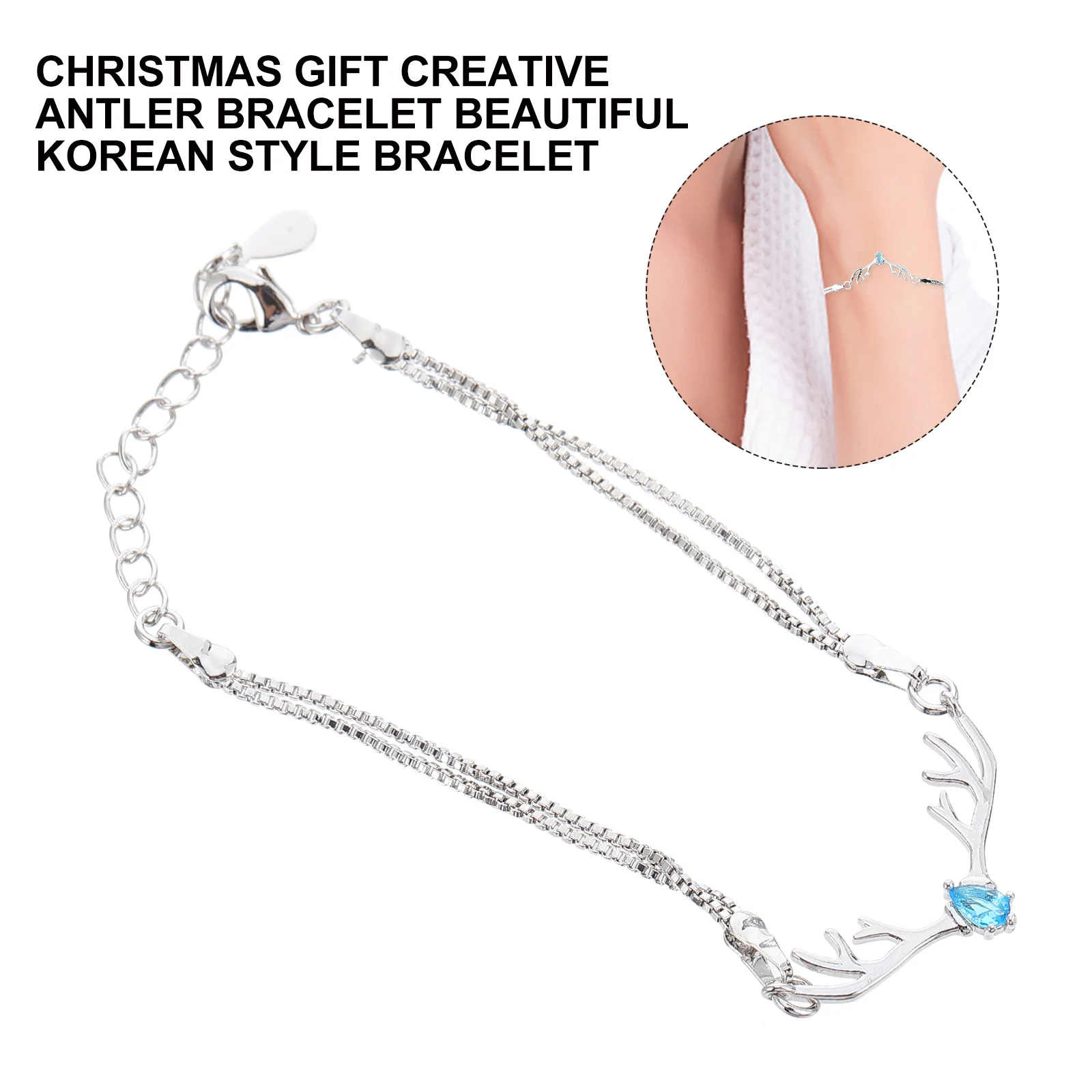 

1Pcs Antler Bracelet Stylish Adjustable Elegant Women Jewelry for Christmas Gift Anniversary Couple Present Korean Design