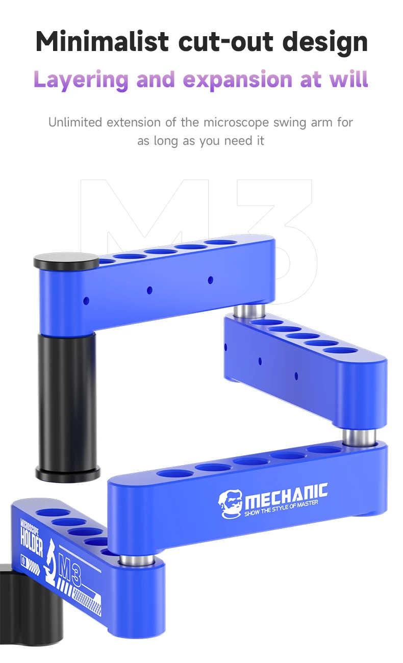MECHANIC M3 360° Rotating Microscope Swing Arm Stand Adjustable Bracket for Stereo Microscope PCB Soldering Electronics Repair view 5