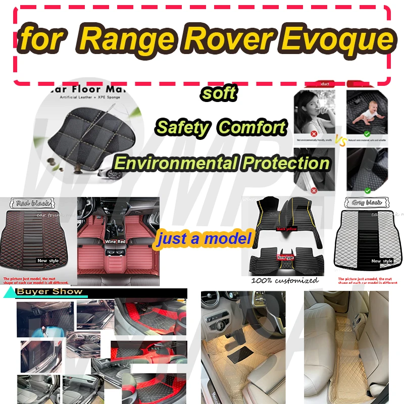

LUXURY Leather Car Floor mats for Land Rover Range Rover Evoque 2012 2013 2014 2015 Carpets Rugs Pads Interior Parts
