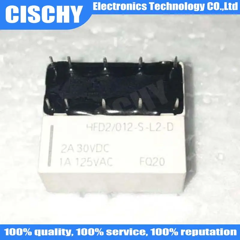 1pcs/lot Relais HFD2-012-M-L2 HFD2/012-M-L2 HFD2-012-S-L2-D HFD2/012-S-L2-D cischy 1A 10pin 125VAC Relais  In Stock