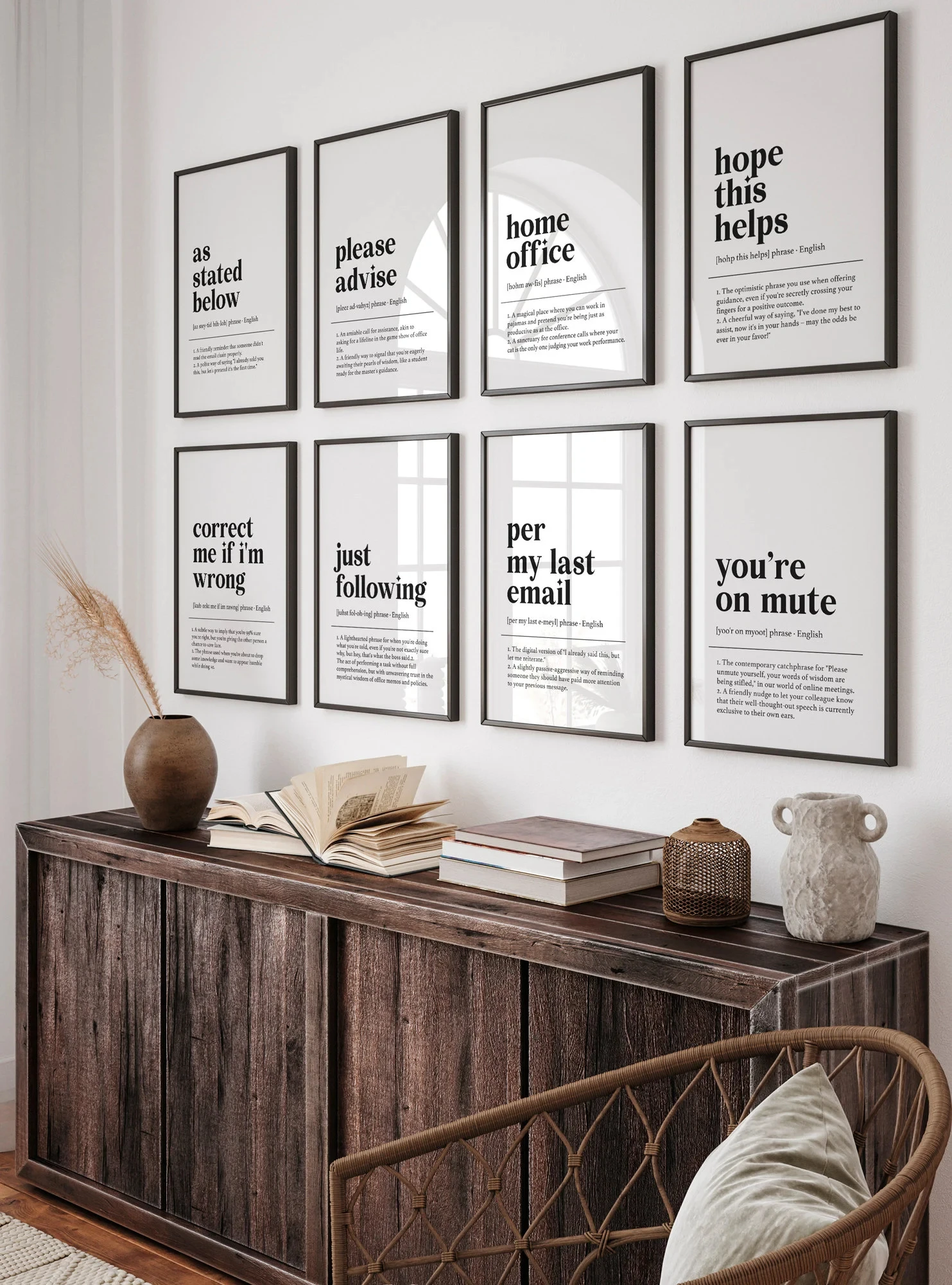 مضحك تعريف طباعة أبيض وأسود يقتبس قماش اللوحة مكتب مكتب الملحقات زميل العمل هدية ديكور جدران مكتب المنزل #3