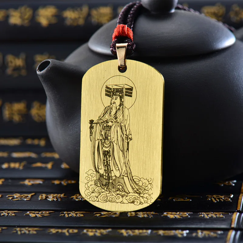 

Taoist Ornaments Crape Myrtle Emperor Pure Copper Body Protection Pendant Necklace