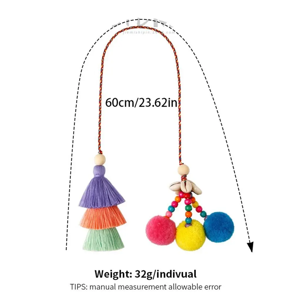 Shell Bohemian Tassel Pendant Weave Rope Hndmade DIY Braid Rope Bag Charms Bag Accessories Bag Decoration Ethnic Style Pendant