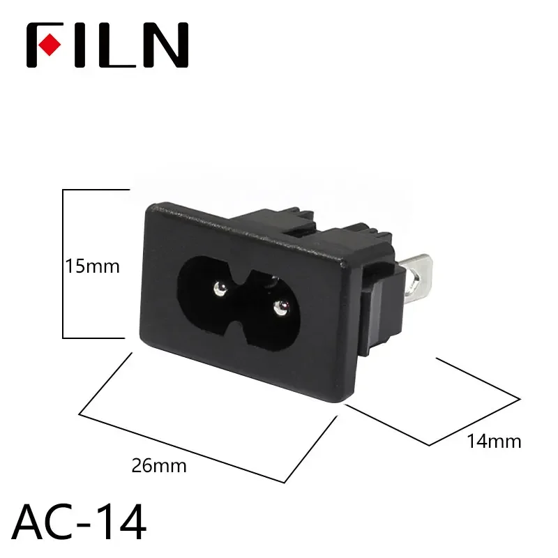 IEC320 C14 Elektrische AC-Buchse 3-polig Rot LED 250V 10A Sicherung Buchse Stecker Einlassanschluss 2-polige Buchse Montage-Wippschalter – Detail 30