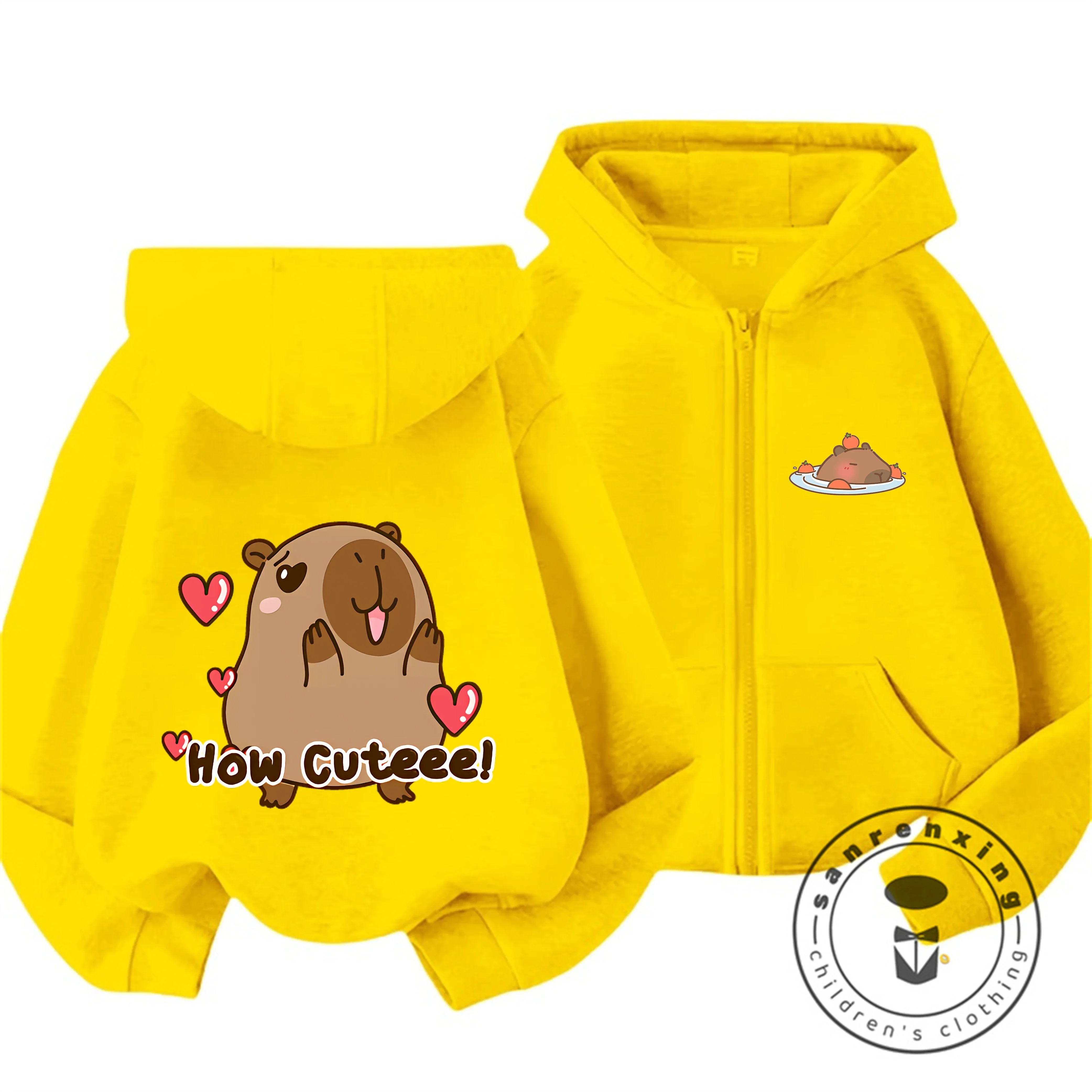 

Cartoon Capybara Zipper Men's, Spring And Autumn Women's Oversized Sports Hoodie 2025 New Capybara Anime Jacket