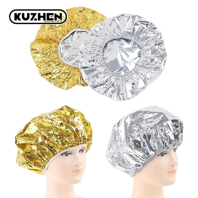 Ladies shower cap thermal insulation aluminum foil hat stretch shower cap hair salon hair dyeing cap hair dyeing tools