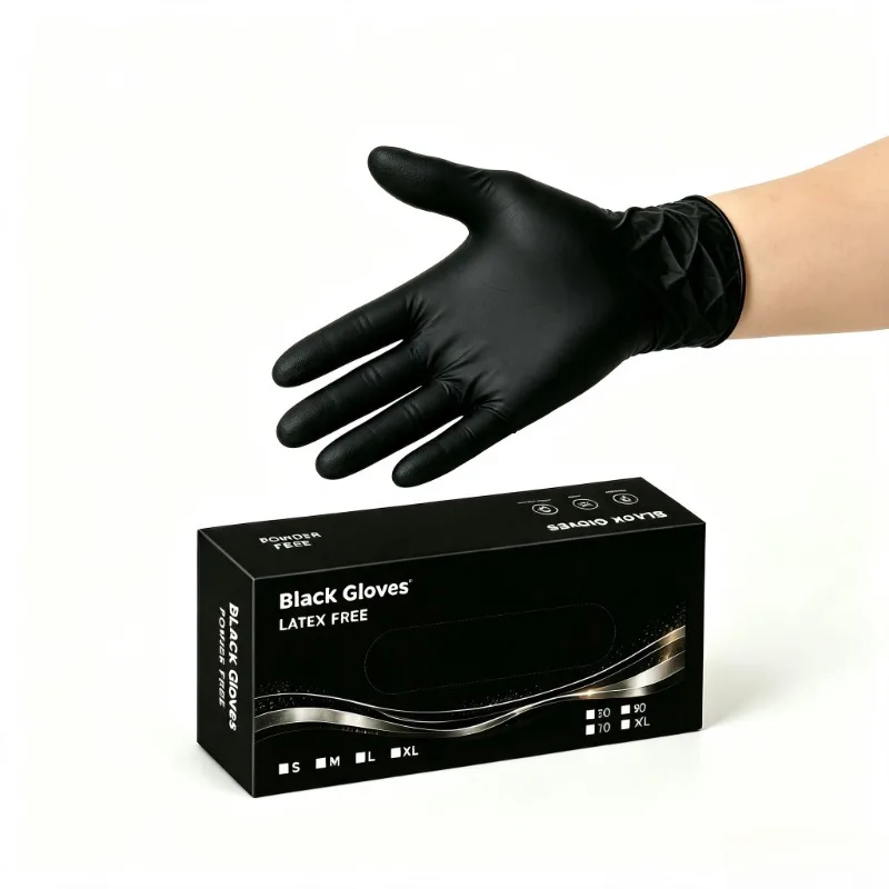 Convenient 200‑count box packaging Black Nitrile Gloves Dishwashing Gloves Household Cleaning Gloves  Nitrile Gloves