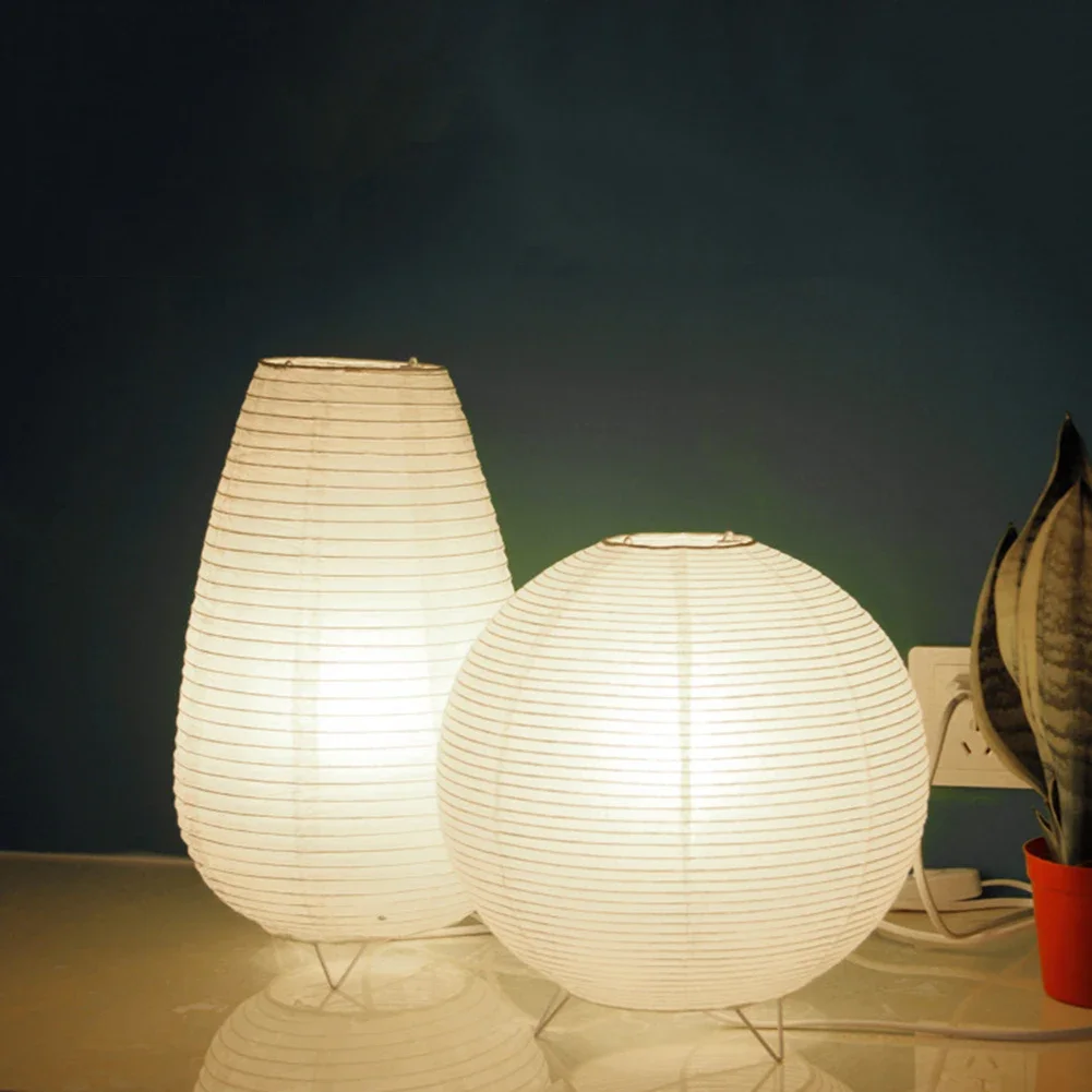 DIY Nordic Paper Lantern lampy stołowe styl japoński nowoczesny salon gabinet sypialnia lampki nocne LED oświetlenie nocne dekoracje domu