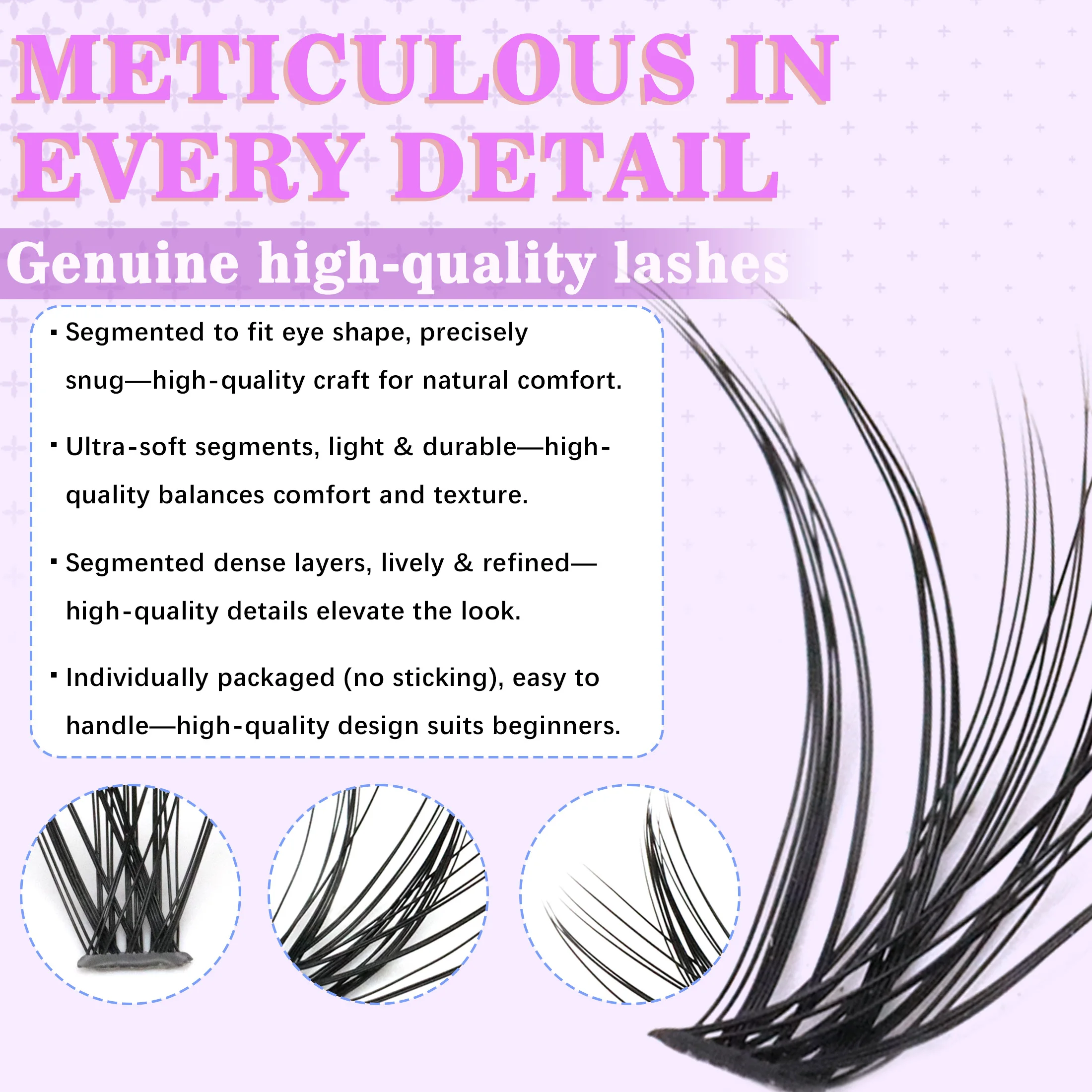 Set di ciglia finte fai-da-te di grande capacità 30D40D50D Libro per ciglia a grappolo con pinzette per rimozione colla a casa Trucco per principianti amico