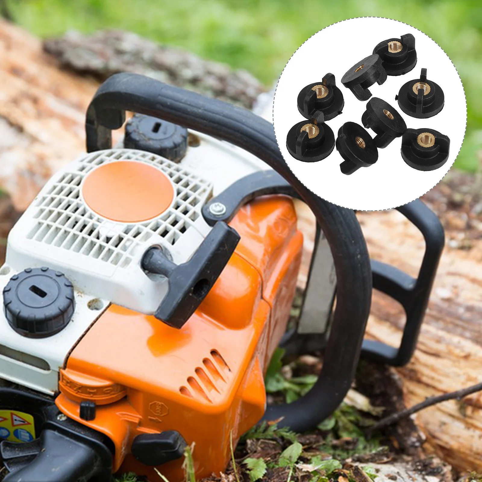 

8pcs Chainsaw Lock Nut Kit 4Mm Inner Diameter Plastic Copper Core For 52/58 Models Cylinder Cover Air Filter Chainsaw
