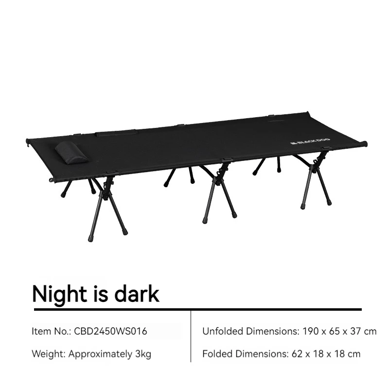 BLACKDOG Campingbed, draagbaar opklapbaar bed, 300D Oxford, ultralicht, compact, tentbed, backpacken, verstelbaar slaapbed