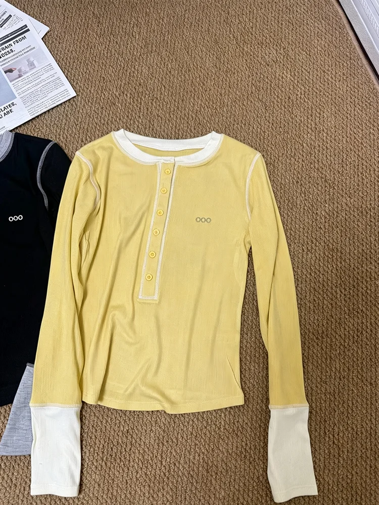 Basic T Shirt Women Slim Fit Long Sleeve Top Soft Stretch Office Casual Work Gym Breathable Comfortable