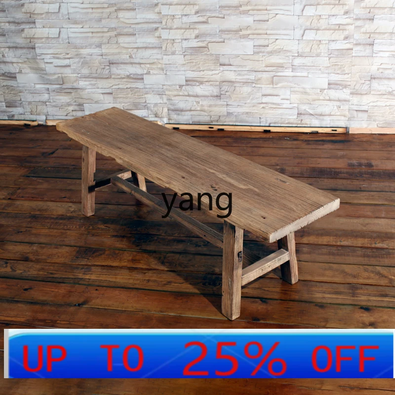 CX  quaint era pastoral solid wood stool simple old elm old door panel bench