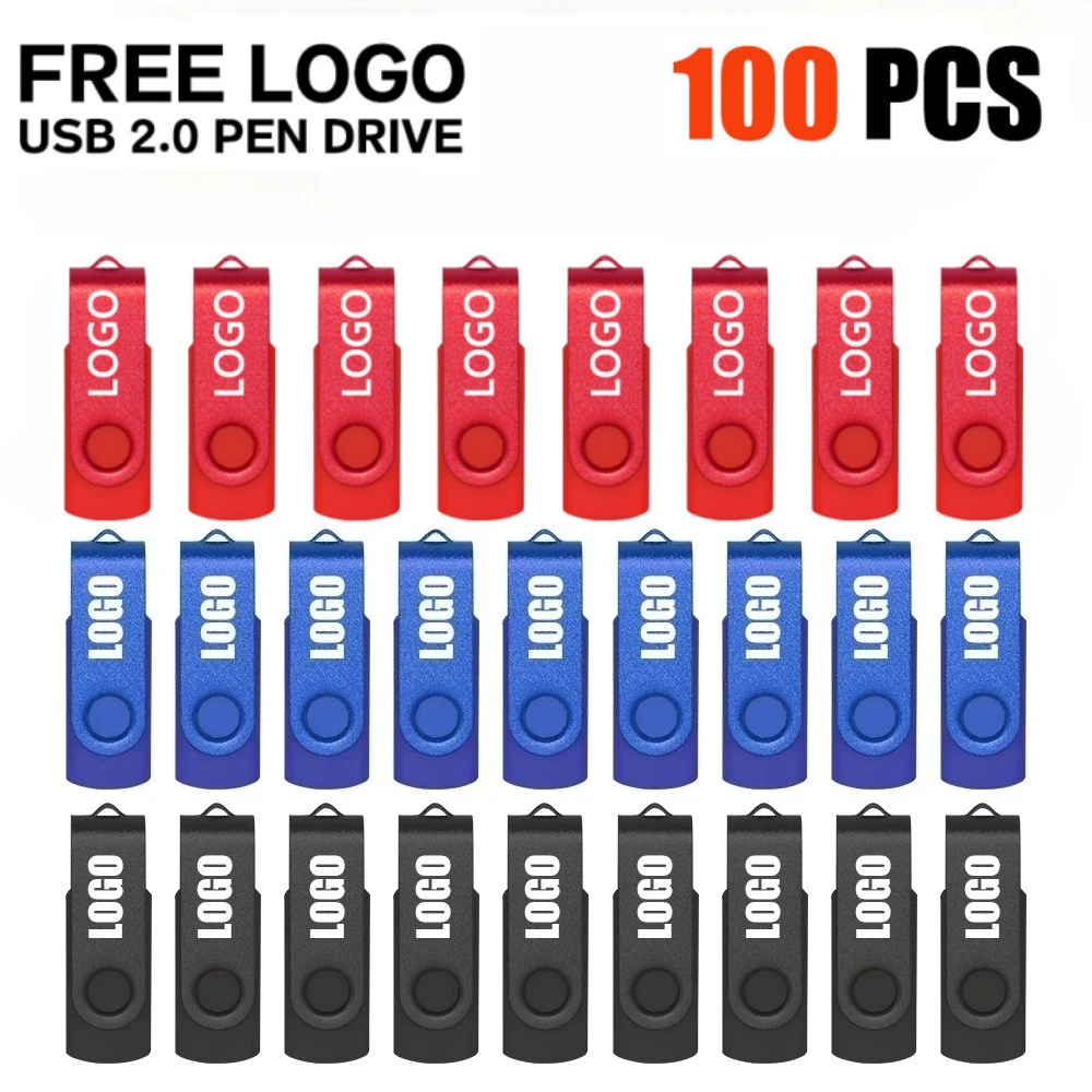 

100 шт. Бесплатная пользовательская флэш-накопитель USB 256 МБ 512 МБ 1 ГБ 2 ГБ 4 ГБ 8 ГБ 16 ГБ флэш-накопитель 32 ГБ 64 ГБ USB-накопитель в подарок