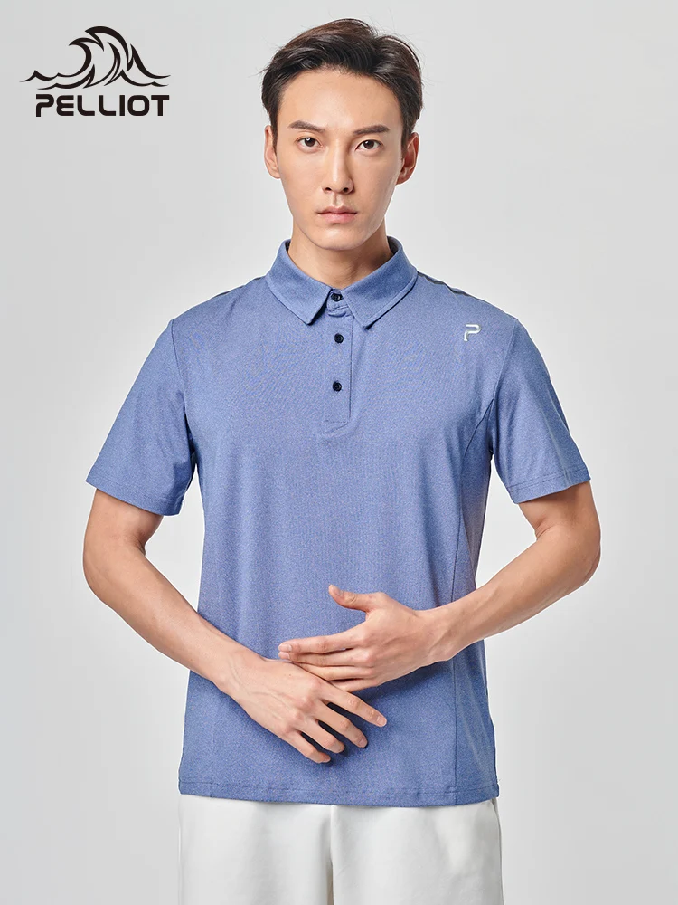 PELLIOT  Men's casual quick-drying T-shirt Women's summer outdoor POLO shirt Breathable short-sleeved fitness sports clothes