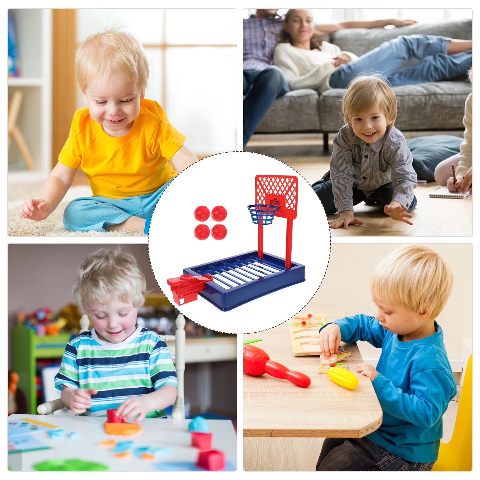 

Mini Finger Basketball Machine Red Desktop Toy 4 Balls Kids Parties Children Birthday Gifts Interactive Educational Sports Game