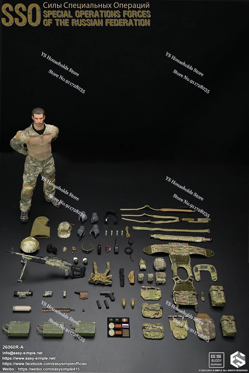 Easy & Simple ES 26060R-A 1/6 รัสเซียหน่วยปฏิบัติการพิเศษทหาร 26060R-B SSO Dark สีเขียว 12 "Action Figure