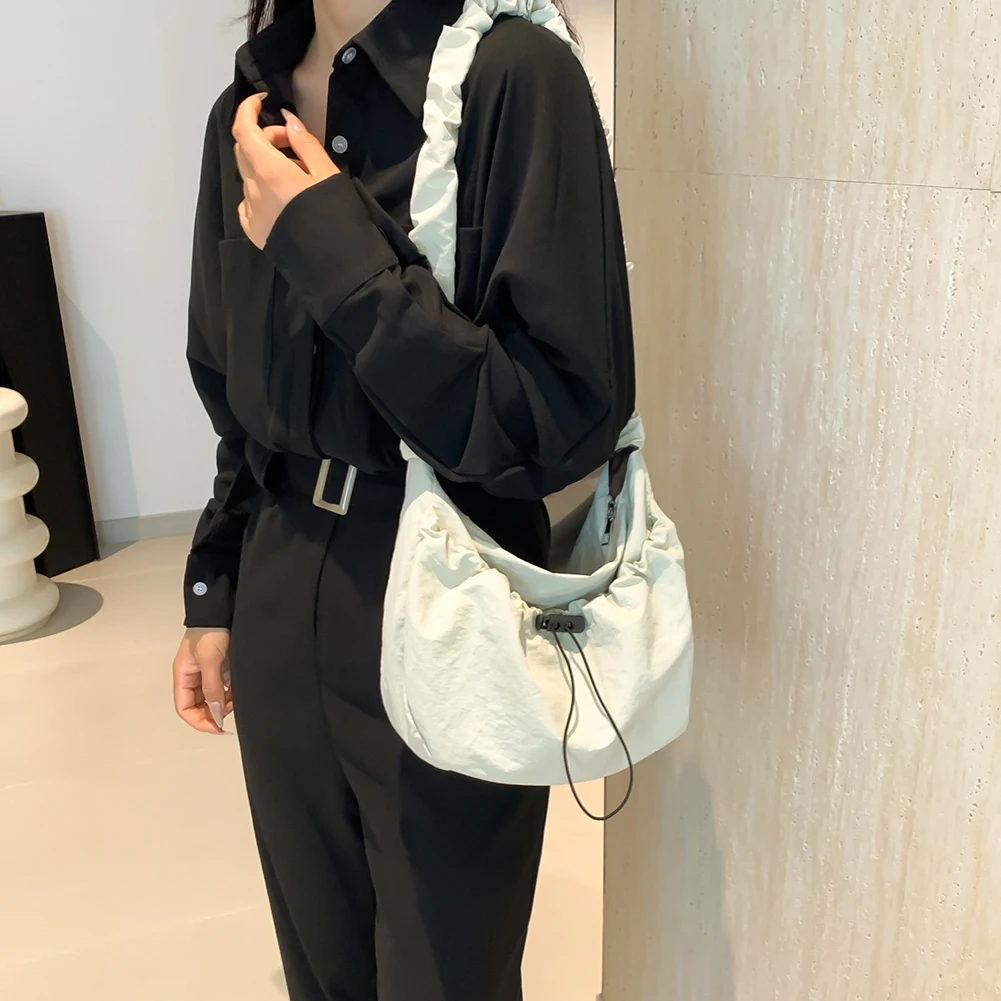 المرأة مطوي حقيبة كروسبودي حزام قابل للتعديل الرباط حقيبة حقيبة سعة كبيرة سحابة الرباط المتشرد حقيبة الإناث اليومية حقيبة #2