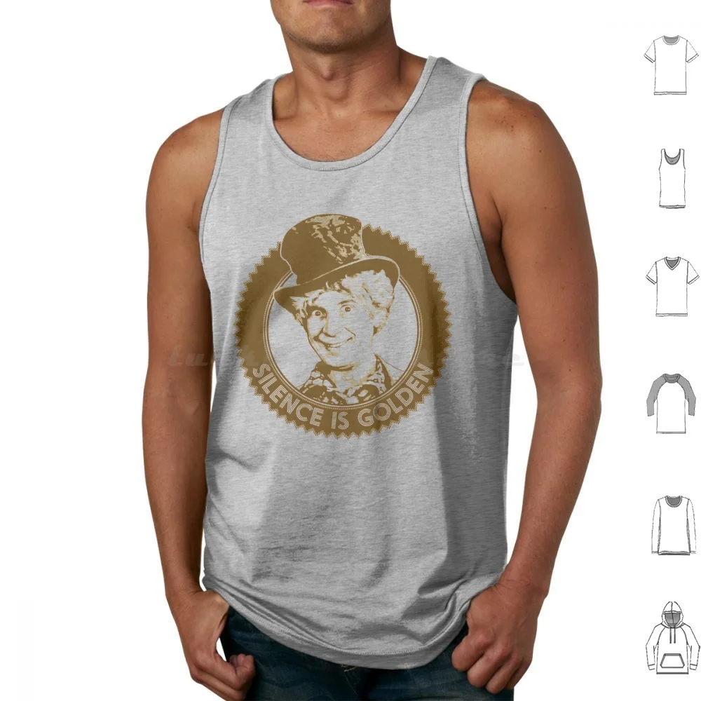 Silence Is Golden Tank Tops Print Cotton Spruce Tavern Marx Brothers Groucho Harpo Chico Zeppo Duck Soup Freedonia