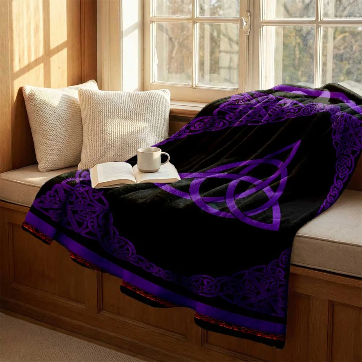 Customize 2026 New Arrival Flannel Blanket 1pc Cozy Flannel Blanket with Irish Celtic Knot Design Soft, Warm, and Versatile Thro