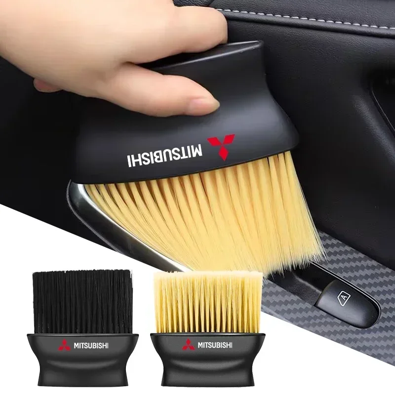 Car Interior Detail Cleaning Brush For Mitsubishi Logo ASX Outlander Lancer Pajero Eclipse Galant Mirage Styling Car Accessories