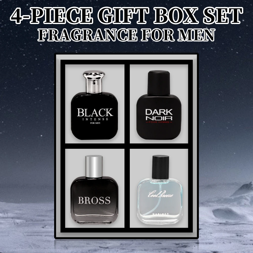 Men's Eau De Perfume Spray Gift Box 4 PieceCoffret Set Collection Gift Set 1 Fl Oz/bottle Long Lasting Fragrance 4 Different