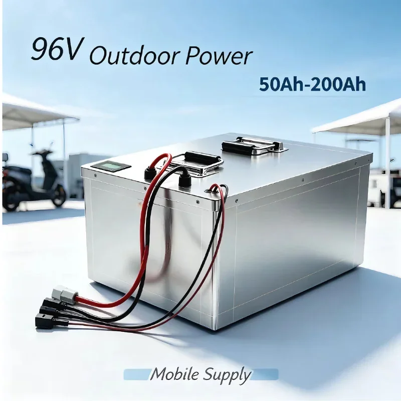 96V Li-ion Battery Pack 50Ah to 200Ah Bluetooth Smart BMS Real Time Monitoring Charger For Sightseeing Vehicle