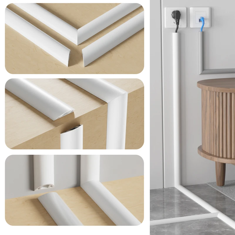 Cord Management Cable Raceway Wire Channel Desk Cable Organizer Background Cord Cover Raceway Kit Accessories for Home Offices