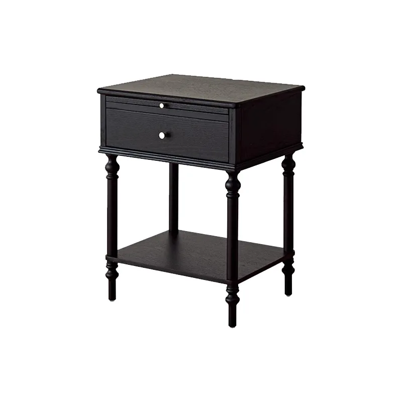 

Nordic light luxury solid wood Italian designer bedside table wabi wind drawer bedside table modern bedroom locker