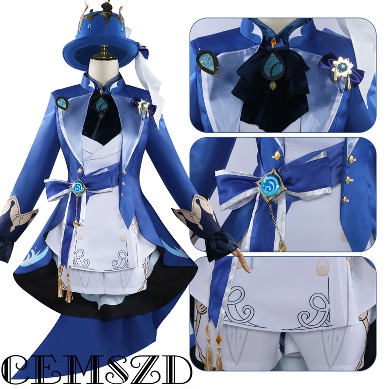 Furina de Fontaine Cosplay Game Genshin Impact Shoes Cloak Hat Anime Cartoon God's Eye Accessories Halloween Costumes XS-3XL