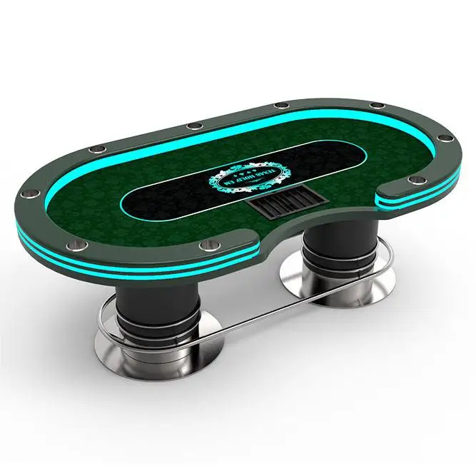 

YH 10 Players Custom Antique Oval Luxury Gamble Table Professional Texas Poker Table With LED