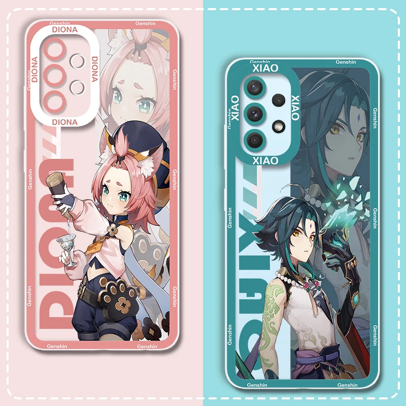 Silicone Phone Case For Samsung Galaxy A32 A33 A53 5G A13 A52 A52S Soft Cover Anime Genshin Impact Kaedehara Diluc Clear Bags