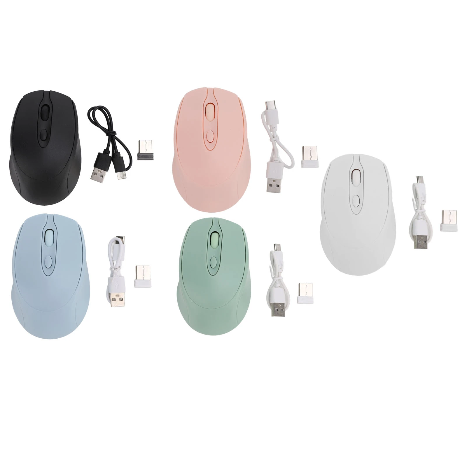 

Laptop Wireless Mouse Wireless Mouse Quiet Rechargeable Lightweight 500mAh 800 1200 1600 DPI ABS with USB Receiver for Computer