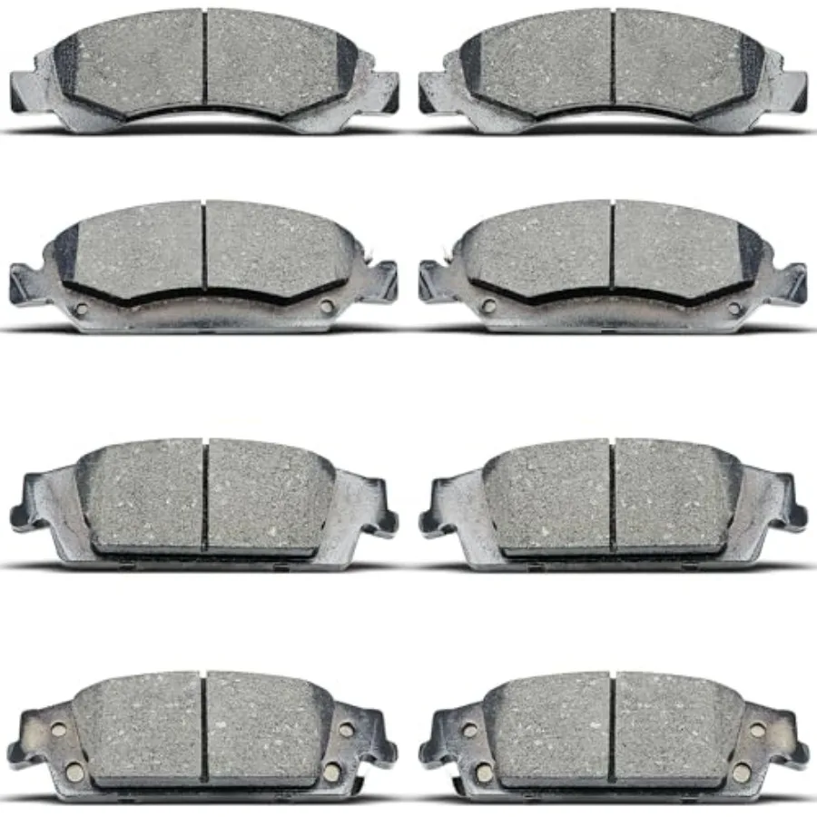 

Комплект передних и задних керамических тормозных колодок, совместимый с Cadillac Escalade ESV Chevy Silverado 1500 Suburban Tahoe GMC Sierra 1500 Sie