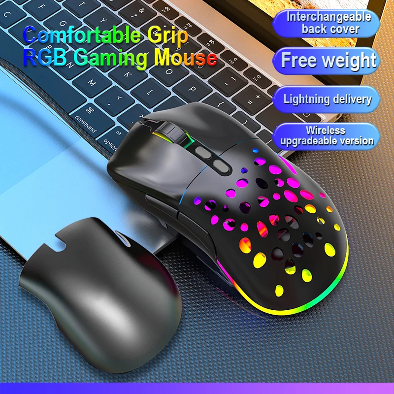 M88 2.4GHz Wireless + Wired RGB Mouse Optical Mouse with USB receiver Gamer 7200DPI 7 button Mouse for PC laptop accessories