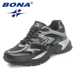 BONA New Designers Mesh Action Leather Running Shoes Men Sneakers Sport Shoes Athletic Walking Jogging Footwear Man Trainers