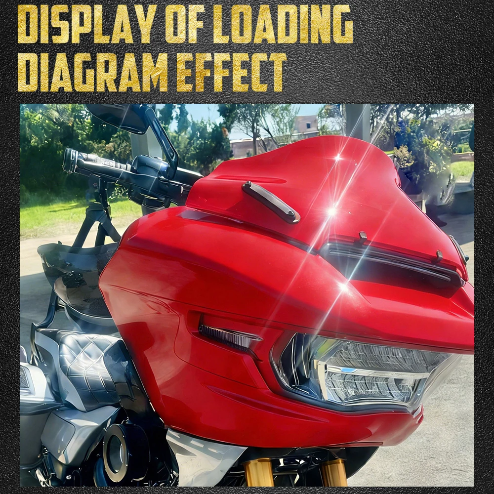 Motorcycle 10'' Windshield Wave Windscreen Wind Deflector For Harley Touring CVO Road Glide 2023-2025 FLTRXSTSE FLTRX 2024-2026