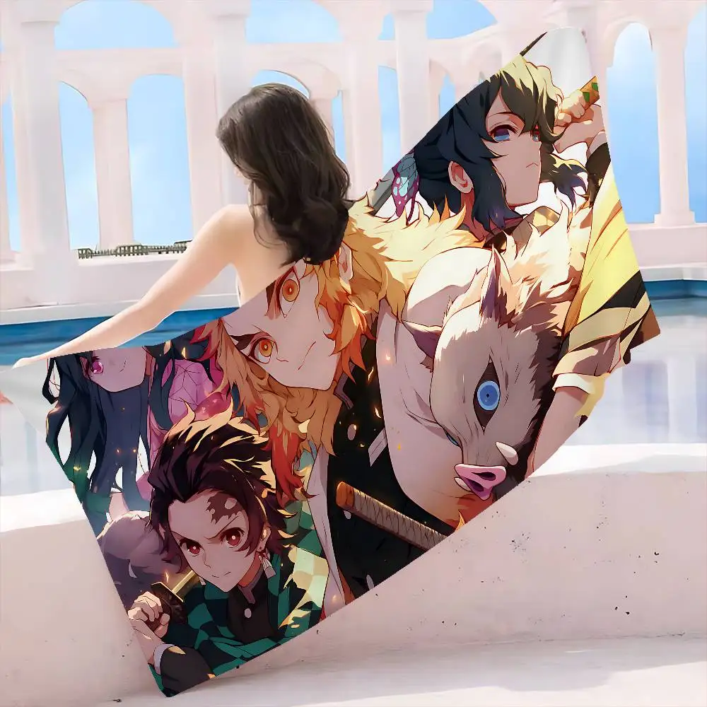 Demon Slayer Cartoon Beach Towel Cute Kawaii Room Decor Bath Girls Children Hand Towels For Bathroom Shower