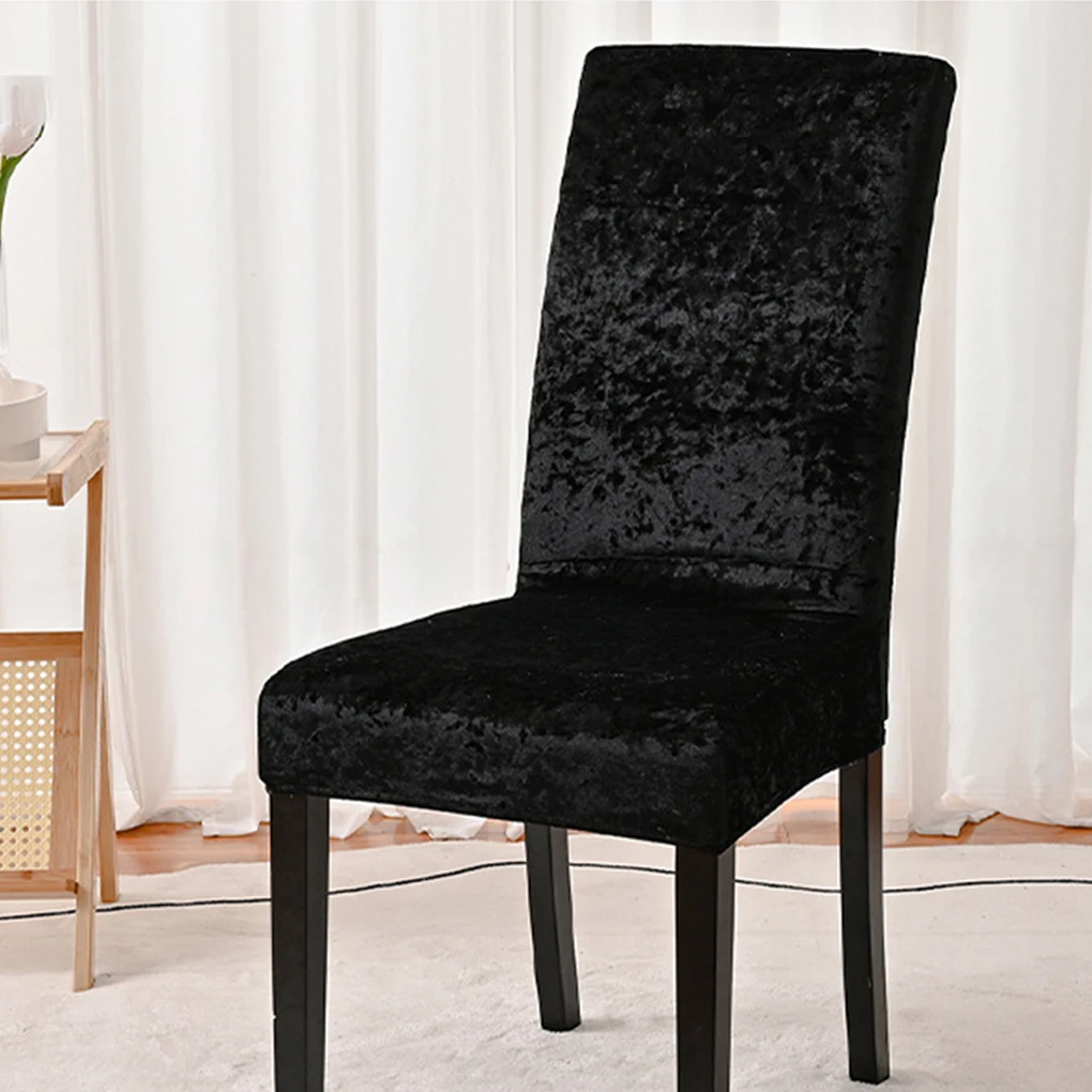 6pack/lot Elastic And Stretchy Spandex Chair Slipcover Durable And Protective Easy To Install Black+6pcs